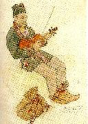 Carl Larsson lappgubbe med fiol Spain oil painting artist